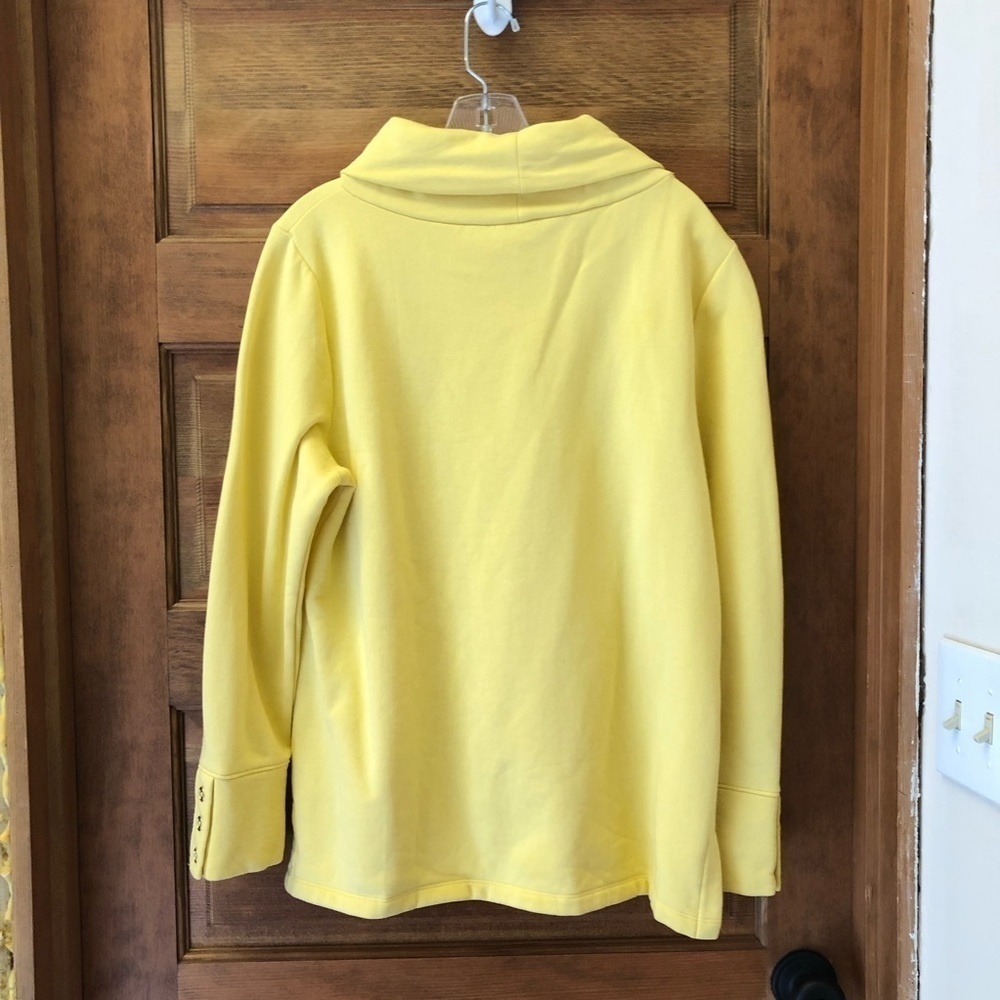 TALBOTS / FUNNEL NECK SWEATSHIRT/ Yellow / size Large - Picture 3 of 12